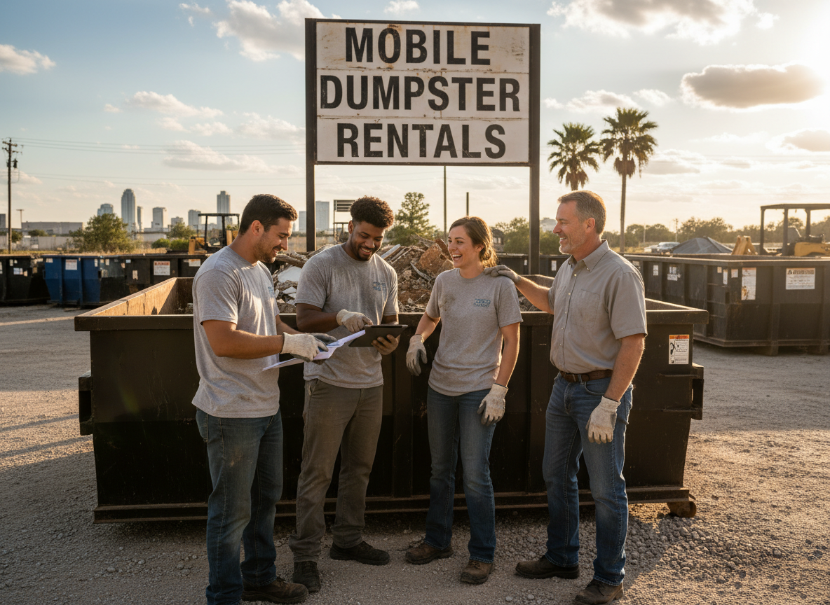 The Forward Dumpster Rental Mobile team at work in Mobile