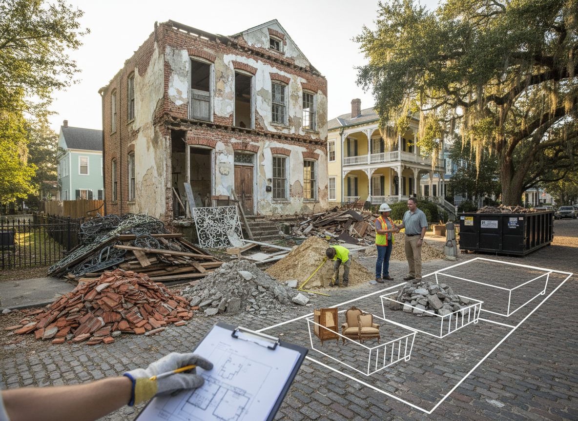 How to Estimate Dumpster Size for a Historic District Renovation in Mobile